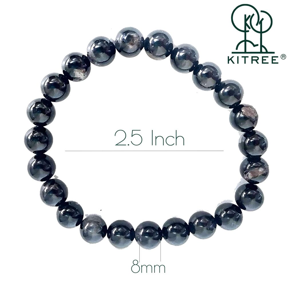 KITREE ENERGISED NATURAL BLACK TOURMALINE CRYSTAL BRACELET FOR MENS AND WOMENS (COLOR BLACK)