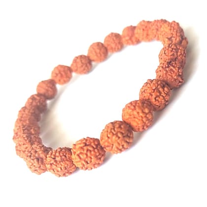 KITREE RUDRAKSHA BRACELET 8MM ROUND FOR UNISEX (BROWN COLOR)