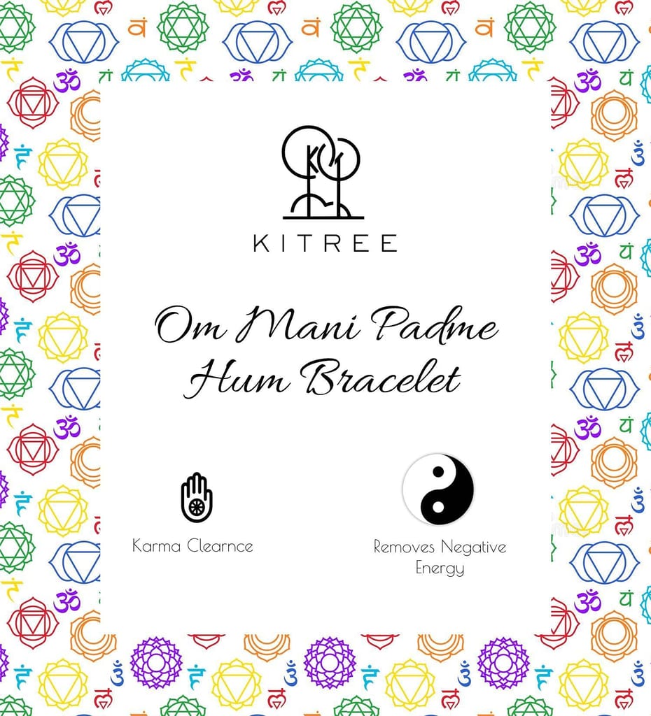 KITREE NATURAL OM MANI PADME HUM CRYSTAL BRACELET 8MM ROUND FOR UNISEX (MULTI COLOR)