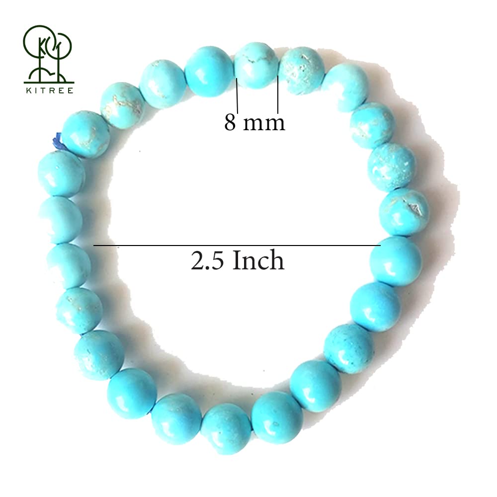 KITREE ENERGISED NATURAL IOLITE CRYSTAL BRACELET 8MM ROUND FOR UNISEX (COLOR VOILET)