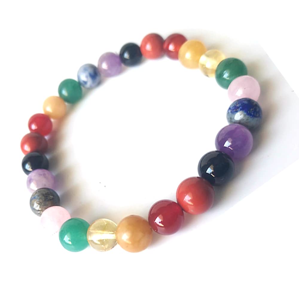 KITREE NATURAL MULTI CRYSTAL BRACELET ROUND SHAPE 8MM FOR UNISEX
