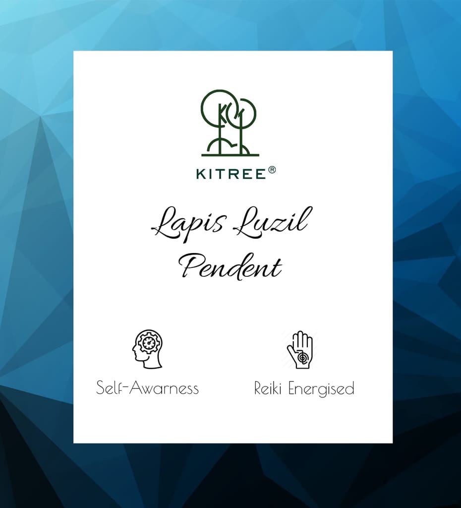 NATURAL LAPIS LAZULI CRYSTAL PENCIL PENDENT WITH CHAIN FOR UNISEX 5 CM APPROX. (COLOR BLUE)