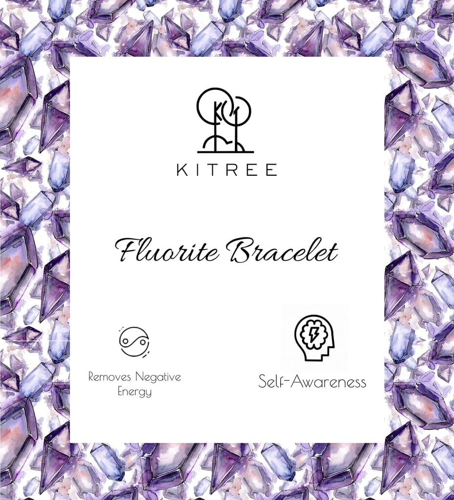 KITREE ENERGISED NATURAL MULTI FLUORITE CRYSTAL BRACELET 8MM ROUND FOR UNISEX (COLOR MULTI)