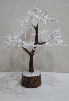 KITREE Energised Natural Clear Quartz Crystal Tree 300 Beads (Color White)