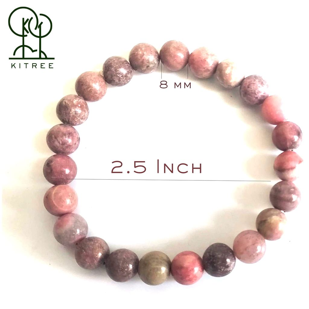 KITREE RHODONITE CRYSTAL BRACELET 8MM ROUND FOR UNISEX (MULTI COLOR)