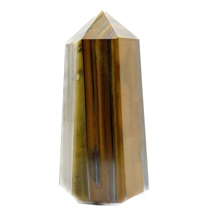 KITREE Natural Tiger's Eye Crystals Wands Obelisk Tower. (Brown)