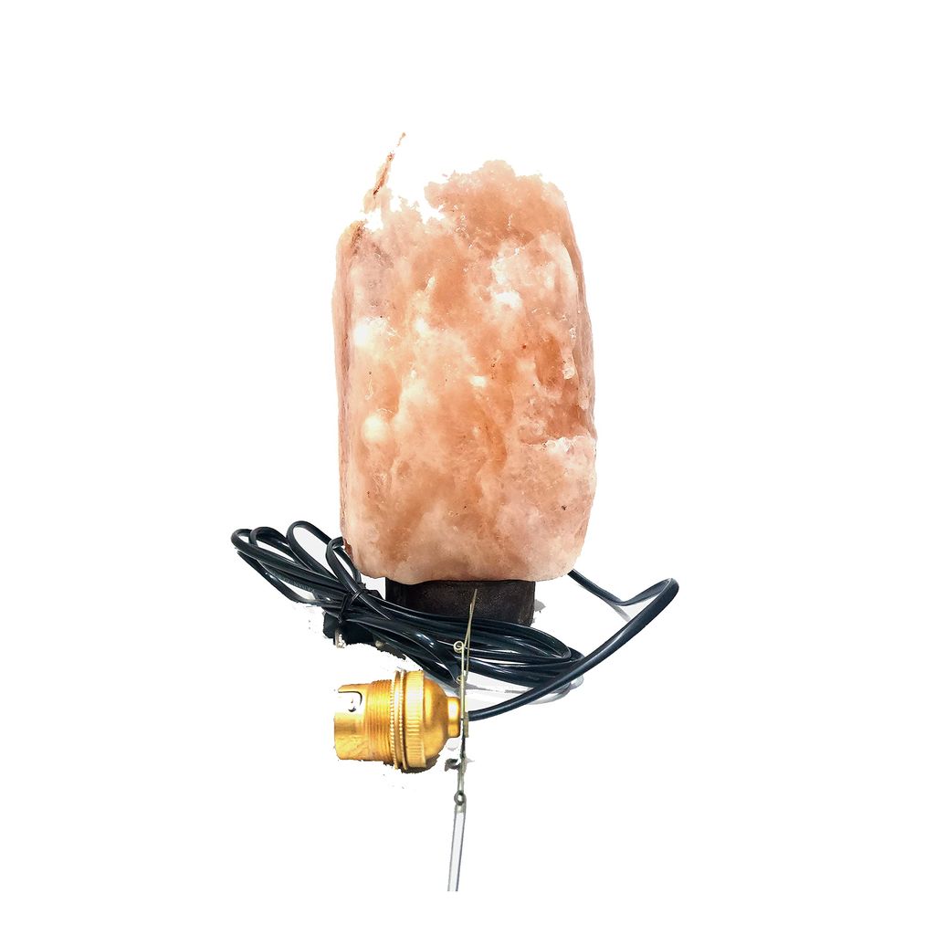 KITREE ENERGISED HIMALYAN Rock Salt LAMP 3-5 KG with Wooden Base, Bulb & Cable
