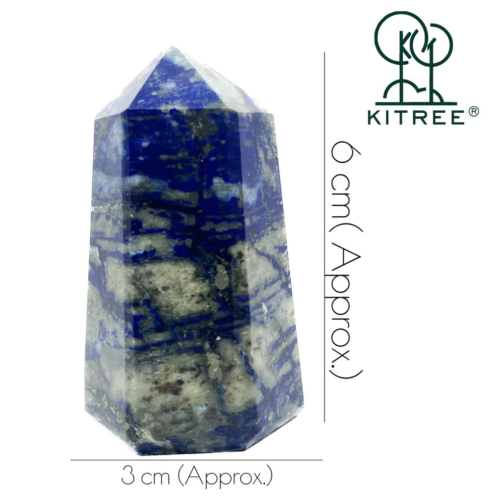 KITREE Energised Natural Lapis Lazuli Crystals Wands Obelisk Tower. (BLUE)