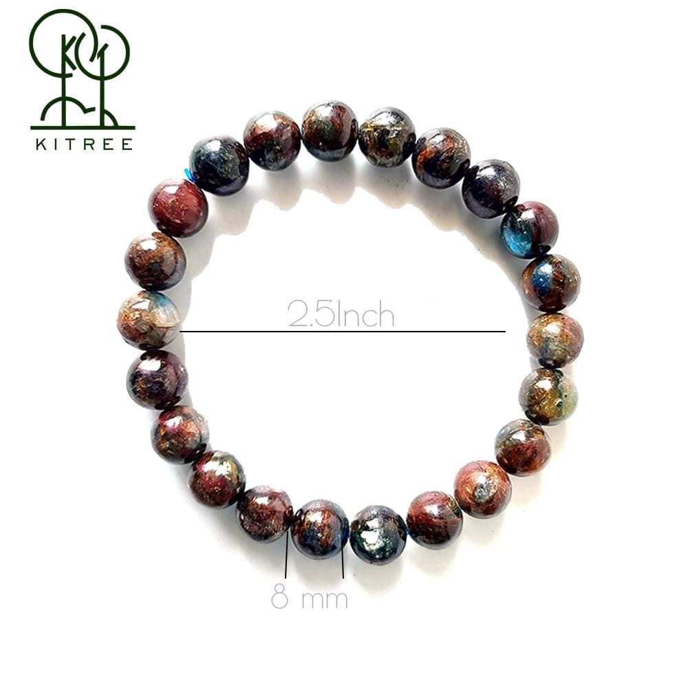 KITREE NATURAL KYANITE CRYSTAL BRACELET 8MM ROUND WITH CERTIFICATE FOR UNISEX (COLOR MULTI)
