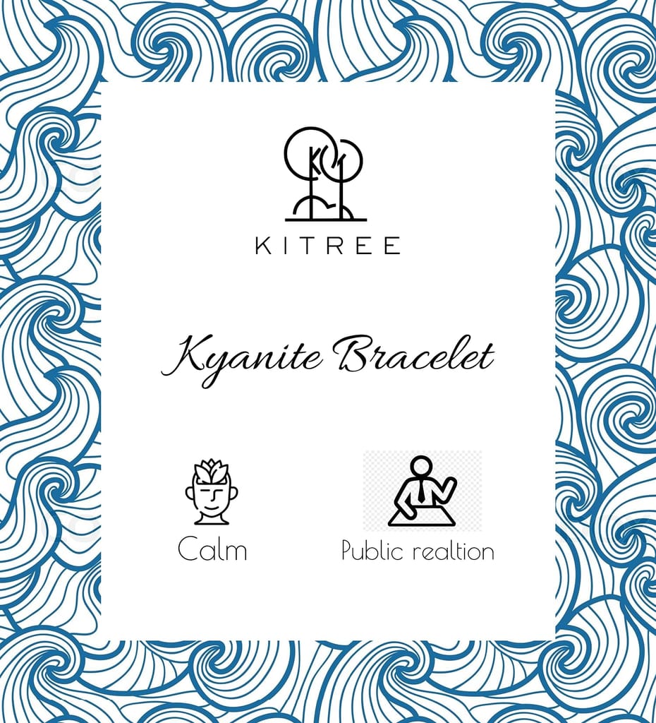 KITREE NATURAL KYANITE CRYSTAL BRACELET 8MM ROUND WITH CERTIFICATE FOR UNISEX (COLOR MULTI)
