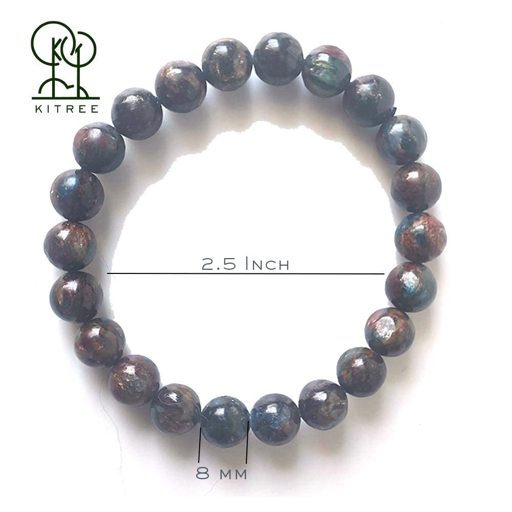 KITREE NATURAL KYANITE CRYSTAL BRACELET 8MM ROUND WITH CERTIFICATE FOR UNISEX (COLOR MULTI)