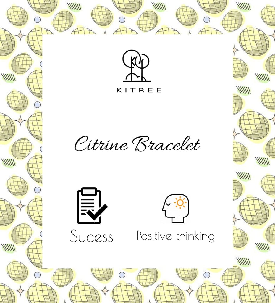 KITREE NATURAL CITRINE CRYSTAL REIKI HEALING FENG -SHUI BRACELET 8MM ROUND FOR MENS AND WOMENS (COLOR YELLOW)