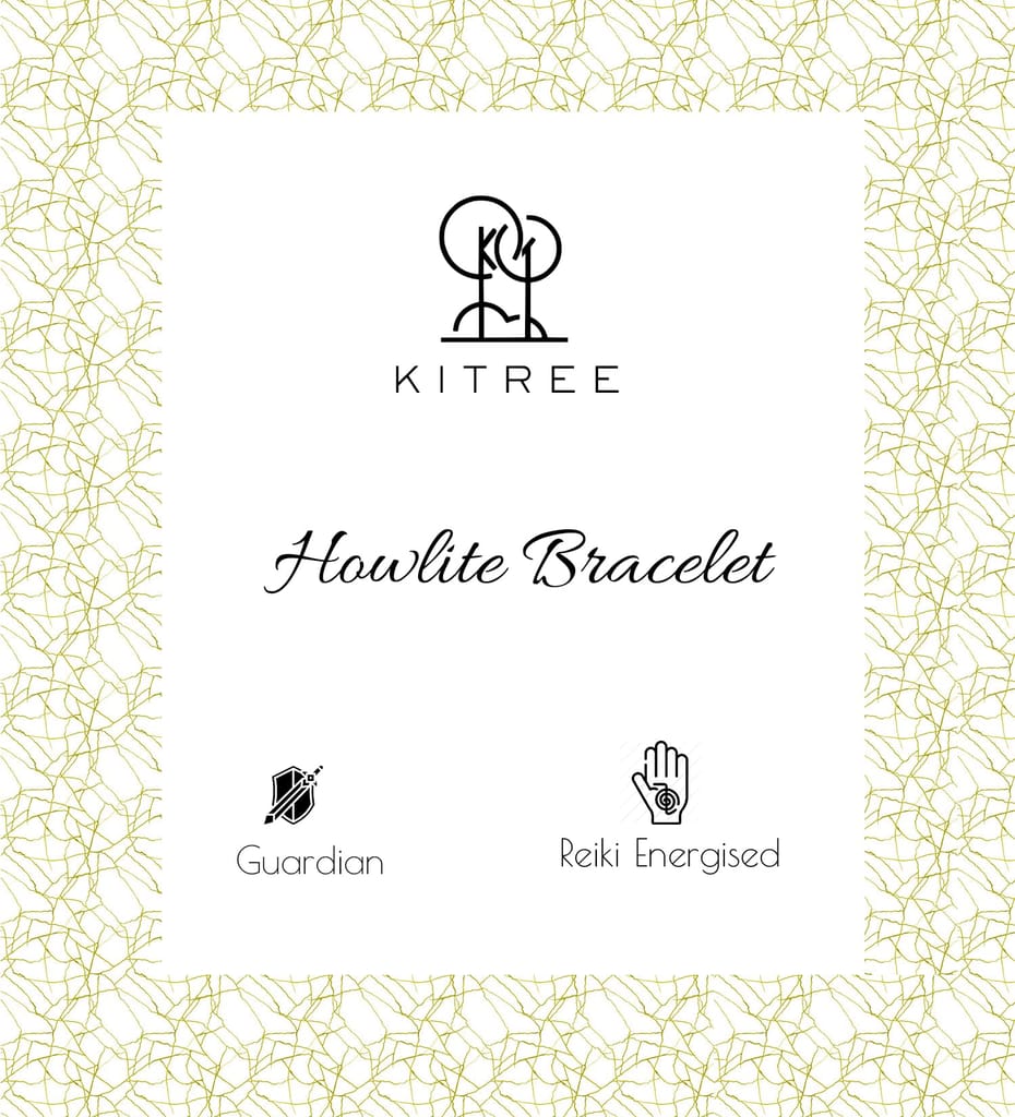 KITREE NATURAL HOWLITE CRYSTAL BRACELET 8MM ROUND FOR UNISEX (WHITE COLOR)