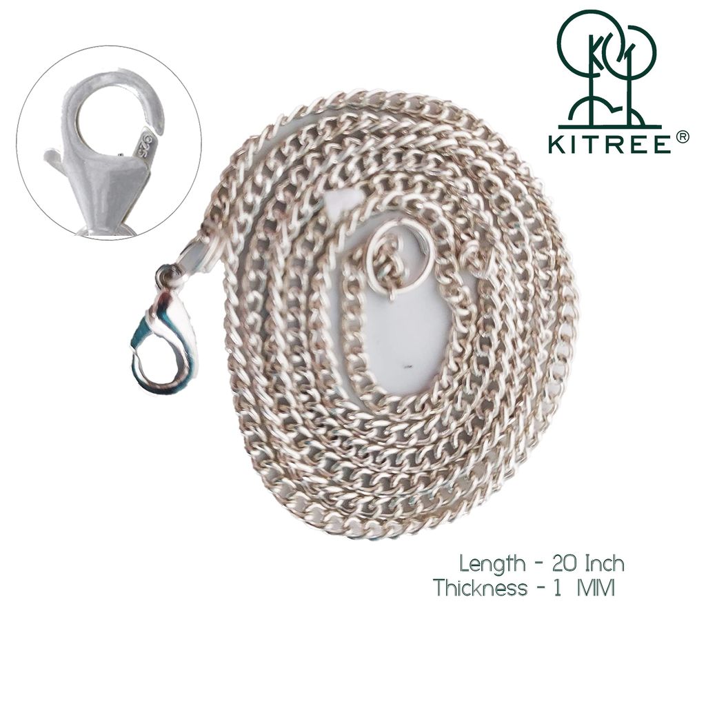 KITREE NATURAL GREEN AVENTURINE CRYSTAL PENCIL PENDENT WITH CHAIN FOR UNISEX 5 CM APPROX. (COLOR LIGHT GREEN)