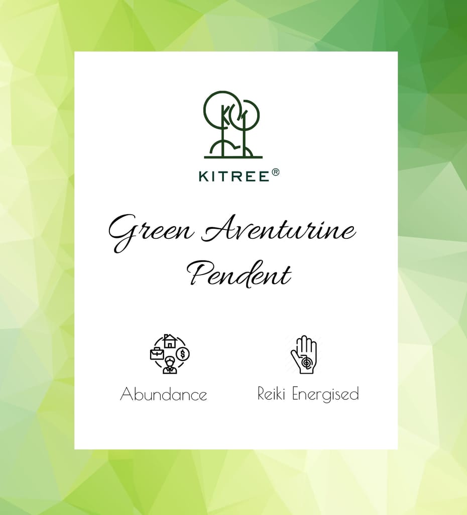 KITREE NATURAL GREEN AVENTURINE CRYSTAL PENCIL PENDENT WITH CHAIN FOR UNISEX 5 CM APPROX. (COLOR LIGHT GREEN)