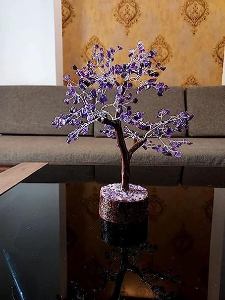 KITREE Natural Amethyst Crystal Stone Tree 300 Beads (Purple)