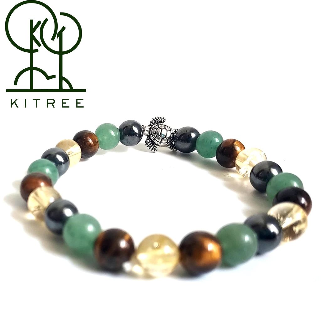 KITREE MONEY CRYSTAL BRACELET 8MM ROUND WITH LUCKY CHARMS FOR UNISEX (MULTI COLOR)