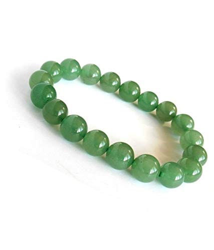 KITREE NATURAL GREEN AVENTURINE CRYSTAL BRACELET 8MM ROUND FOR UNISEX (COLOR LIGHT GREEN)