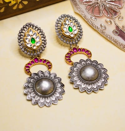 Kiasha Celebrity Inspired  92.5 Silver Look a like Earring for Women