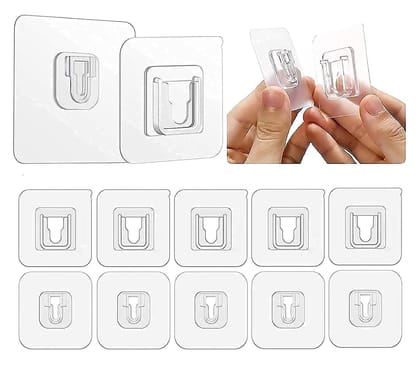 ZURU BUNCH Double-Sided Waterproof and Oil-Proof Self-Adhesive Wall-Sticking Hooks Without Punching & Nails, Transparentq