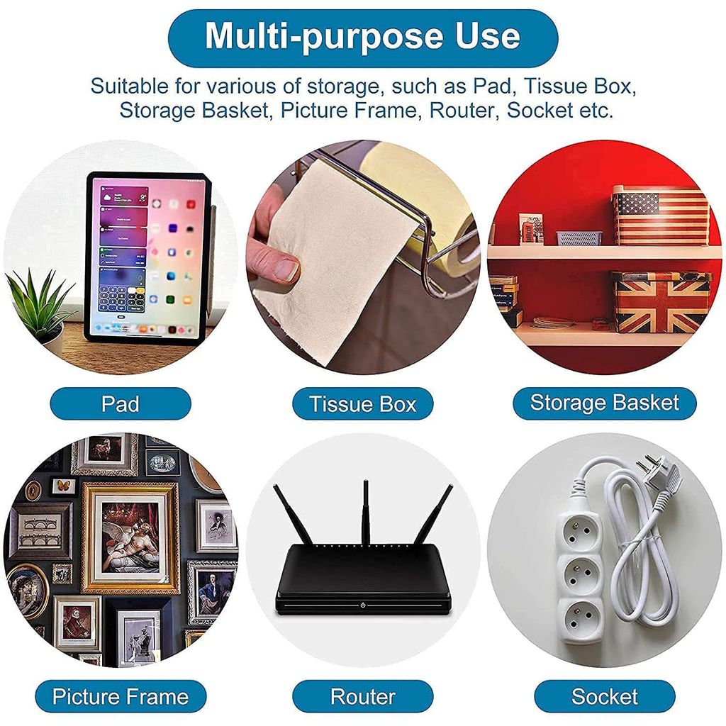 ZURU BUNCH Double-Sided Waterproof and Oil-Proof Self-Adhesive Wall-Sticking Hooks Without Punching & Nails, Transparentq