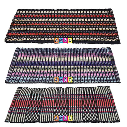 AMRO Beautility NEEDS Combo Offer Cotton Door Mat Set of 3 Pieces, Water Absorbent, Durable, Unique for Bedroom, Living Room, Kitchen, Bathroom Size (40 X 60 cm)