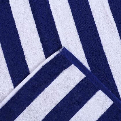 HOME + STUDIO Blue and White Striped Cabana Cotton Stripe Pool Towel, Beach Swimming Spa Towel for Mens & Girls Towel (90 x 180 cm Approx 750 Grams)