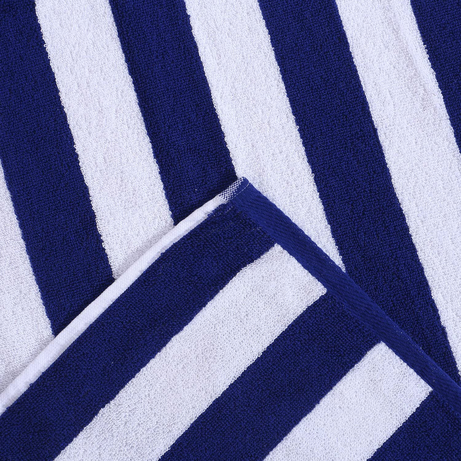 HOME + STUDIO Blue and White Striped Cabana Cotton Stripe Pool Towel, Beach Swimming Spa Towel for Mens & Girls Towel (90 x 180 cm Approx 750 Grams)