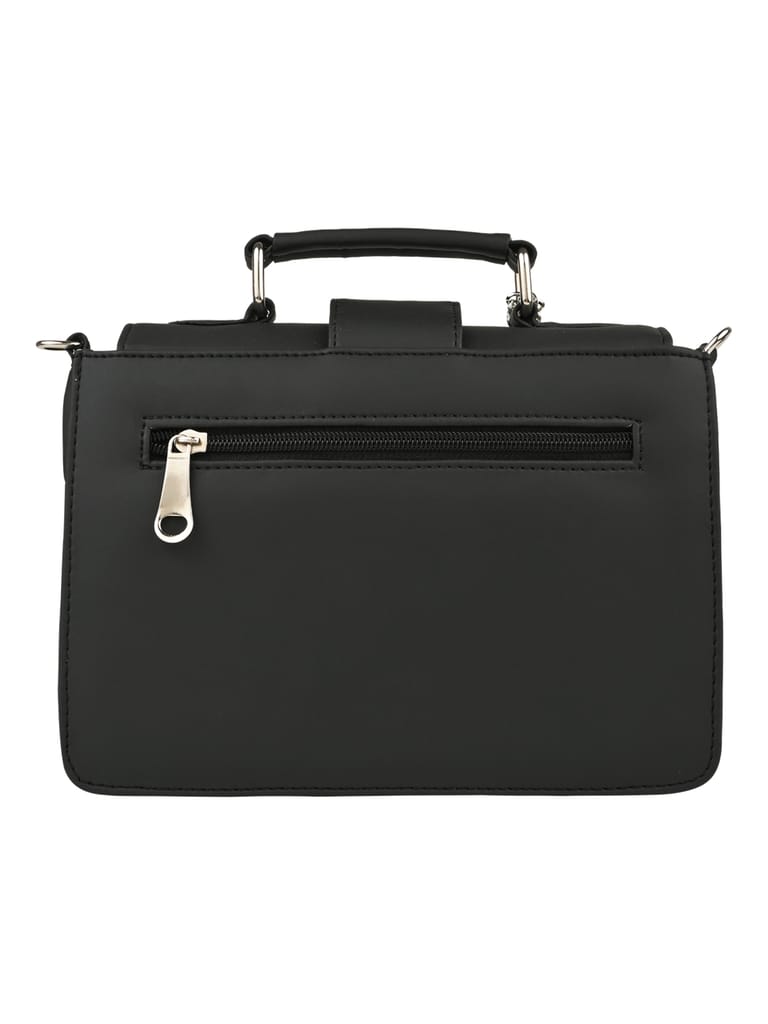 Black pop badges belt sling bag