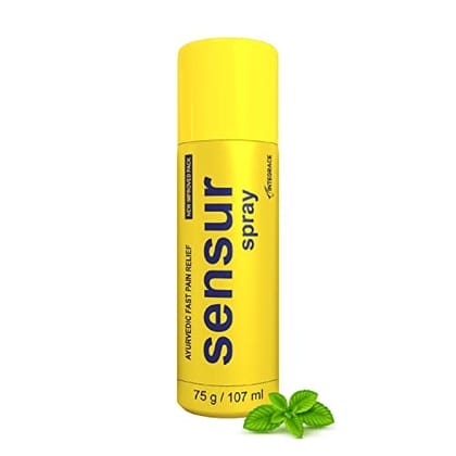 Sensur Ayurvedic Fast Pain Relief Spray - 75g / 107ml | Safe for Men, Women and Kids | 100% Ayurvedic Formula with Fast Action