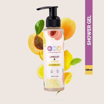 FEMEIN Lemon & Apricot Shower Gel - 100ml | Refreshing Citrus Bliss | Invigorating Bath Experience | 100 ml |Pack of 1