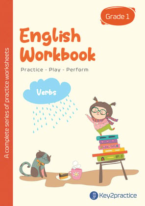 Key2practice Class 1 English Grammar Workbook | Topic - Verbs | 38 Colourful Practice Worksheets with Answers | Designed by IITians