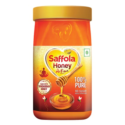 Saffola Honey Active, Made with Sundarban Forest Honey, 100% Pure Honey, No sugar adulteration,  Natural Immunity booster, 1Kg