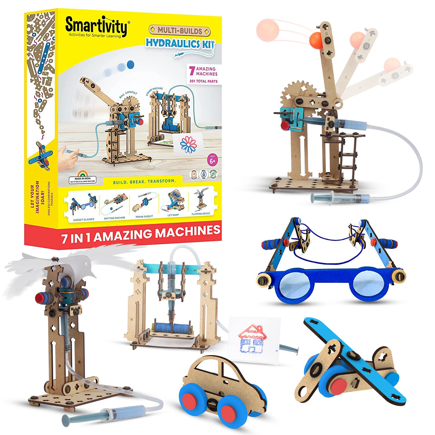 Smartivity in Multi-Builds Hydraulic Kit STEM DIY Fun Toy for