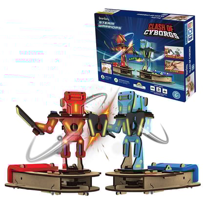 Smartivity Clash of Cyborgs STEM DIY Fun Fighting / Battle Multiplayer Toys | Birthday Gift for Boys & Girls 6-8-10-12-14 | Arcade Game for Kids | Learn Science Engineering Project | Made in India