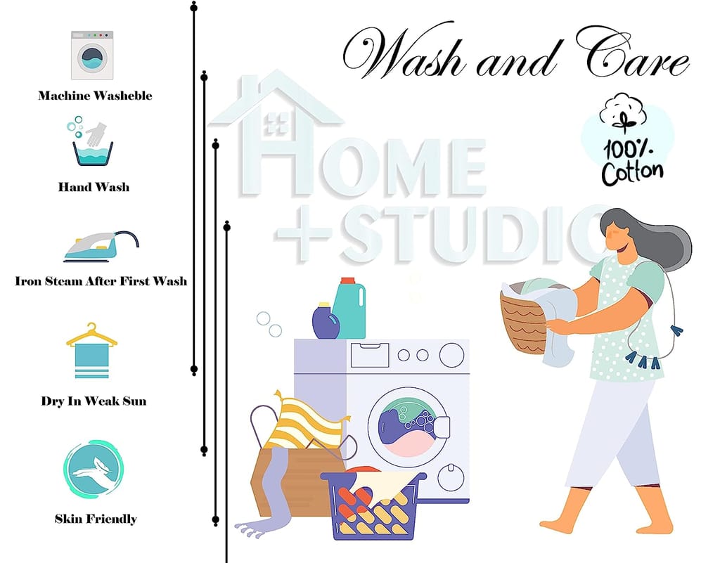 HOME PLUS STUDIO 120 TC Rich Cotton Flat Bedsheet for Double Bed with 2 Pillow Covers | 90x100 inch | Design Abstract | Color - Grey |