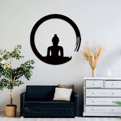Dbeautify Modern Art Design MDF Wooden God Lord Wall Hanging for Home & Office Decoration in Black Color Size 12 Inches