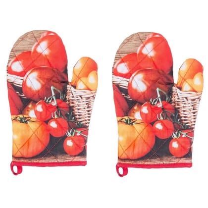 Generic Cotton Microwave Oven Gloves for Microwave (Set of 2 Pcs), Multicolour