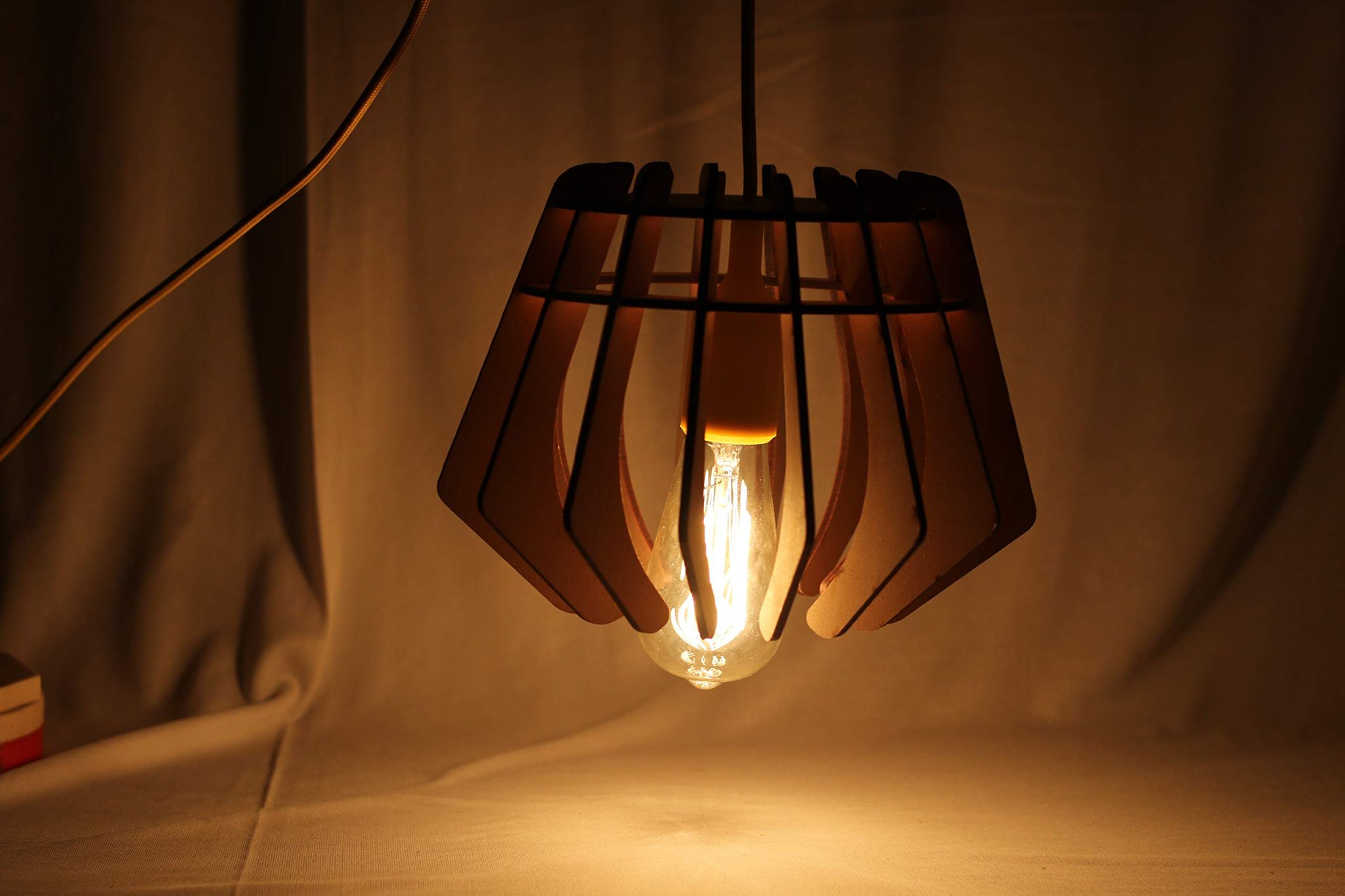 Dbeautify Hanging Lamp, MDF, Black ( Bulb, & Extension Included)