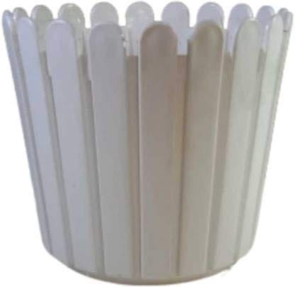 Dbeautify Fence Shaped Flower Pots, White Garden Planters Railing Pots Virgin Plastic Hanging Planters