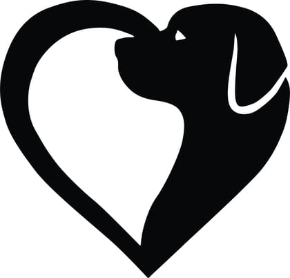 Dbeautify Beautiful Dog and Heart Shape Design MDF Wooden Wall Hanging for Home Decoration in Black Color Size: 11.5x12 Inches