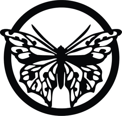 Dbeautify Beautiful Buterfly Design Round Shape MDF Wooden Wall Hanging for Bedroom Decoration in Black Color Size: 11.3x12 Inches