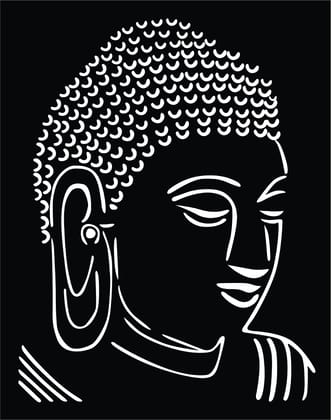 Dbeautify Beautiful Gautam Buddha Design MDF Wooden Wall Art Hanging for Home & Office Decoration in Black Color Size: 12 Inches