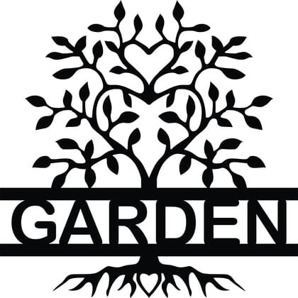 Dbeautify Beautiful Garden Design MDF Wooden Wall Art Hanging for Bedroom Decoration in Black Color Size: 12 Inches