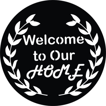 Dbeautify Welcome Home Quoted MDF Wooden Wall Art Hanging for Home Living Room Decoration in Black Color Size: 12 Inches