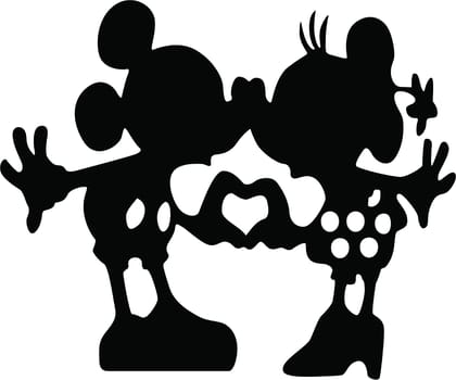 Dbeautify Cartoon Design MDF Wooden Wall Art Hanging for Bedroom Decoration in Black Color Size: 12 Inches
