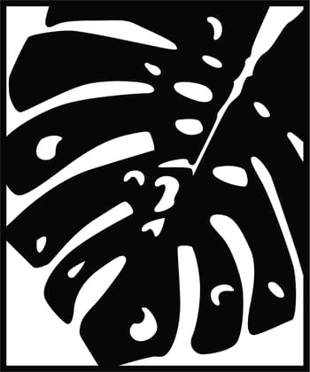 Dbeautify Leaf Design Square Shape MDF Wooden Modern Wall Art Hanging for Living Room Bedroom & Office Decoration in Black Color Size 12 Inches