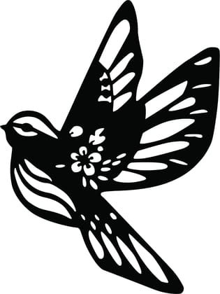 Dbeautify Beautiful Bird Design MDF Wooden Modern Wall Art Hanging for Living Room Bedroom & Office Decoration in Black Color Size 12 Inches