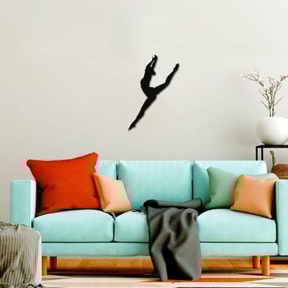 Dbeautify Dancing Design MDF Wooden Modern Wall Art Hanging for Living Room Bedroom & Office Decoration in Black Color Size 12 Inches