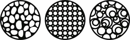 Dbeautify Beautiful Round Shape MDF Wooden Modern Wall Art Hanging for Living Room Bedroom & Office Decoration in Black Color Set of 3 Pieces Size 12 Inches